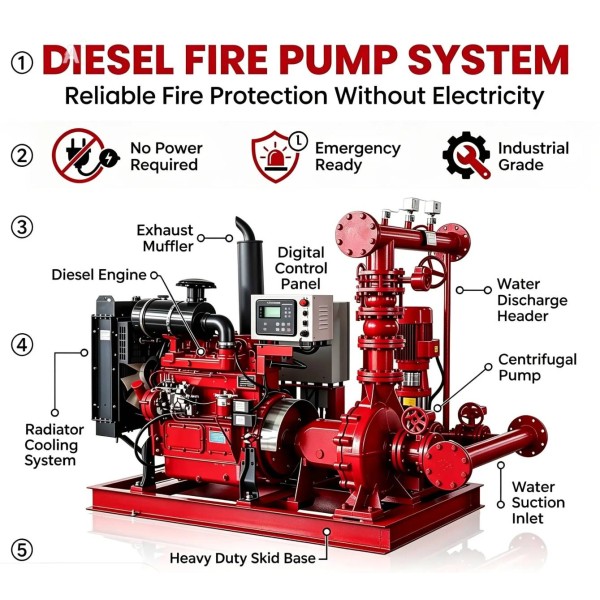 ปั๊มดับเพลิง ดีเซล Firepump 500 Gpm